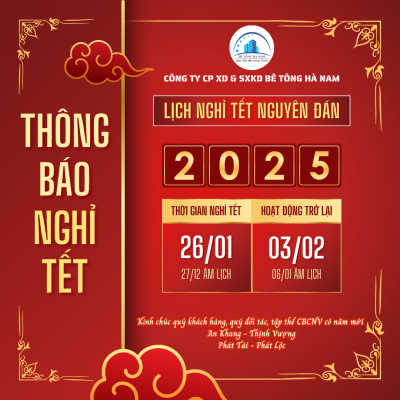 Bài đăng Instagram Thông Báo Lịch Nghỉ Tết 2025 Cao Cấp Tối Giản Đỏ Vàng